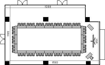 レイアウト図（2号館地下1階コンベンションホール（全体）／ロの字）