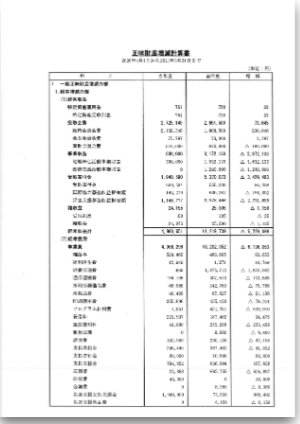 2020年度正味財産増減計算書