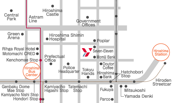 Central Hiroshima YMCA Map