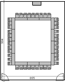 レイアウト図（本館4階401～404／ロの字）