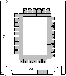 レイアウト図（本館4階405～408／ロの字）