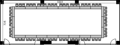 レイアウト図（2号館4階大会議室（全体）／ロの字）