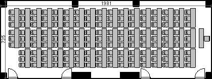 レイアウト図（2号館4階大会議室（全体）／教室型）