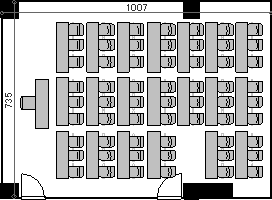 レイアウト図（2号館4階大会議室（分割）／教室型）