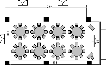 レイアウト図（2号館地下1階コンベンションホール（全体）／パーティ）