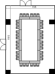 レイアウト図（2号館地下1階コンベンションホールⅠ／ロの字）