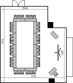 レイアウト図（2号館地下1階コンベンションホールⅡ／ロの字）