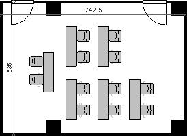 レイアウト図（3号館3階3-A・3-B／教室型）
