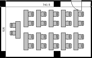 レイアウト図（3号館3階3-C／教室型）