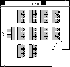 レイアウト図（3号館3階3-D／教室型）